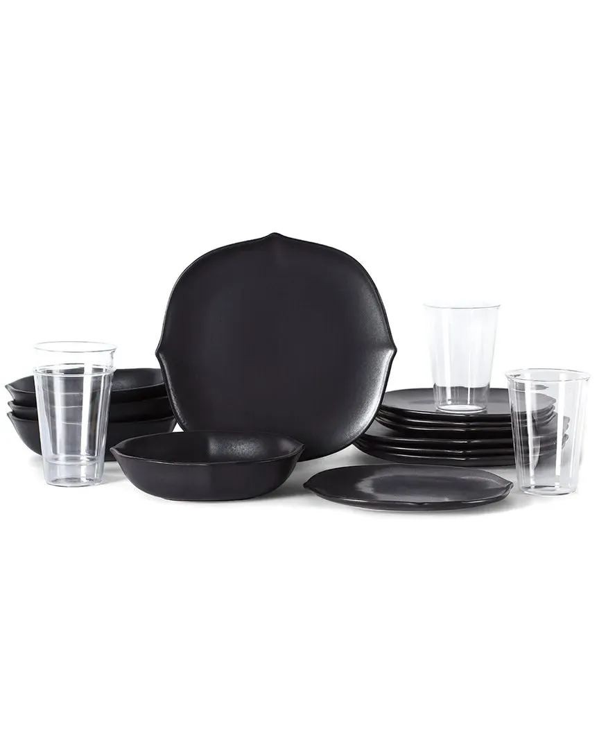 Baskerville 16pc Dinnerware Set - Black, Stoneware image