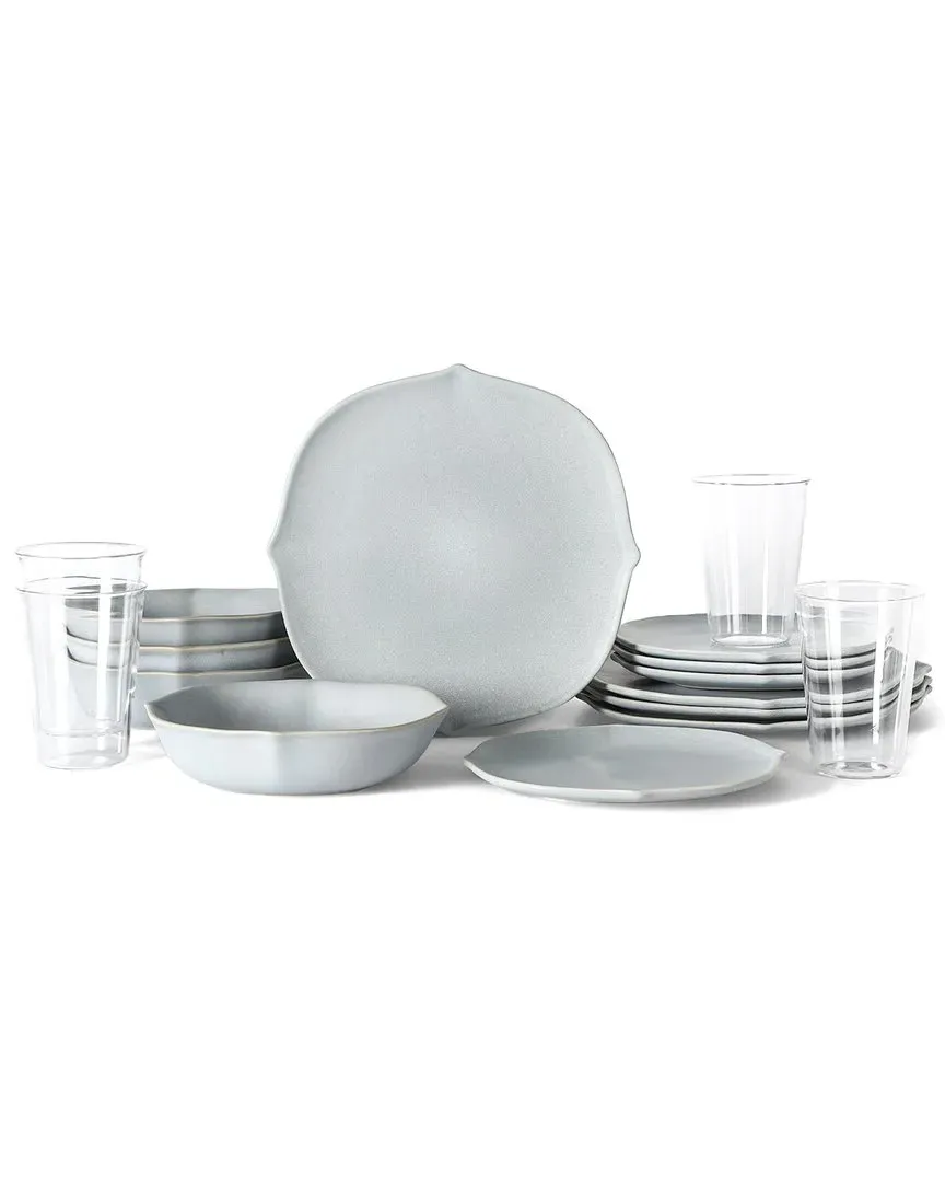 Baskerville 16pc Dinnerware Set - Light Blue, Stoneware