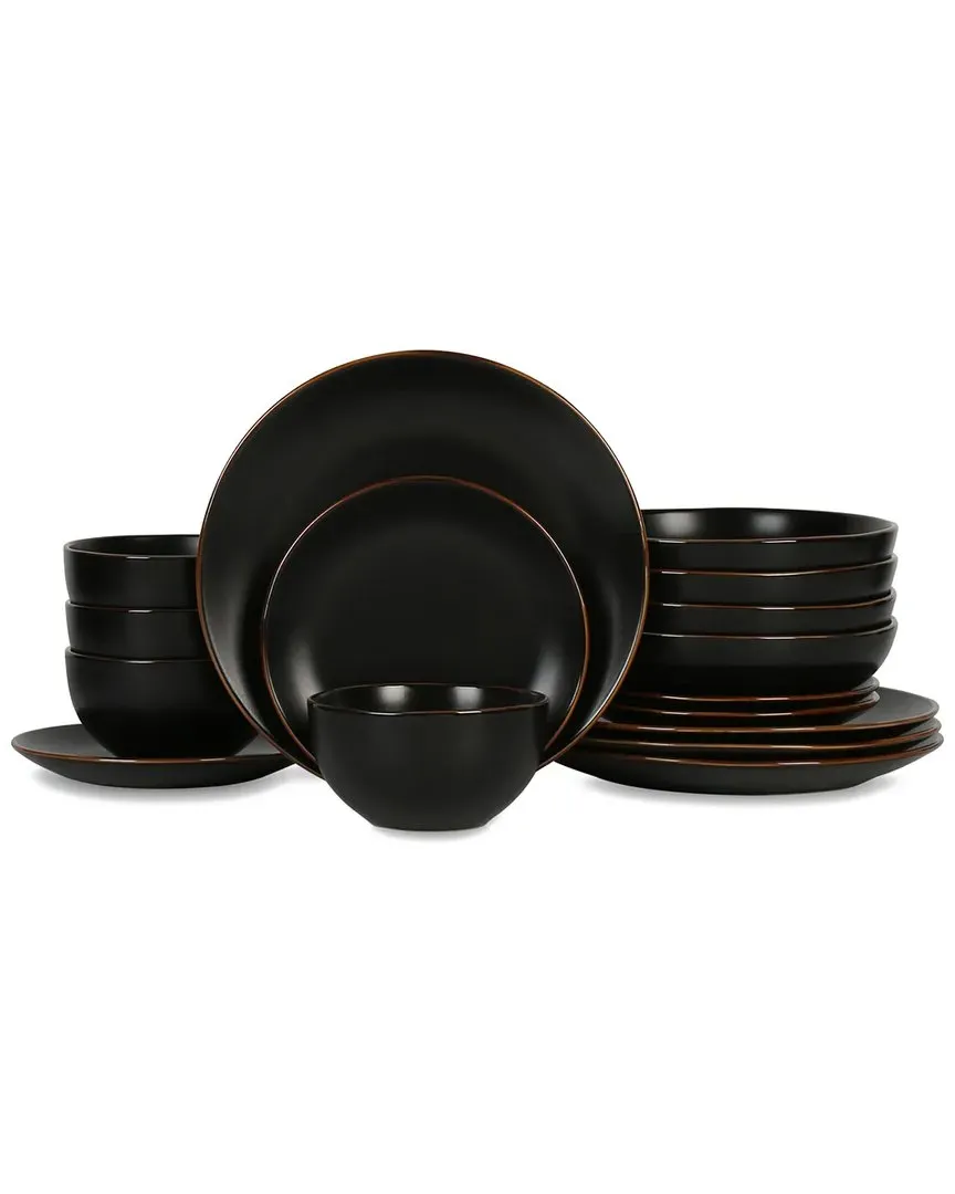 Brasa 16pc Dinnerware Set - Black, Stoneware image