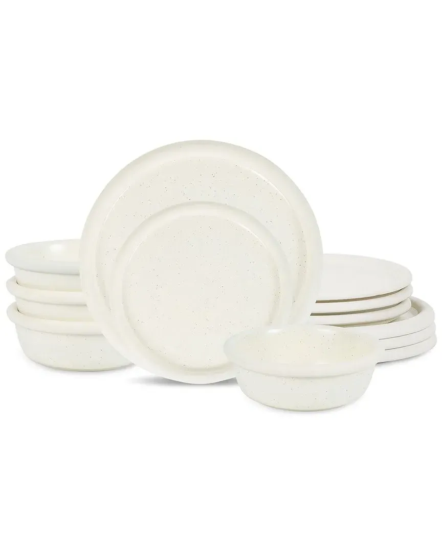 Capri 12pc Dinnerware Set - White, Stoneware