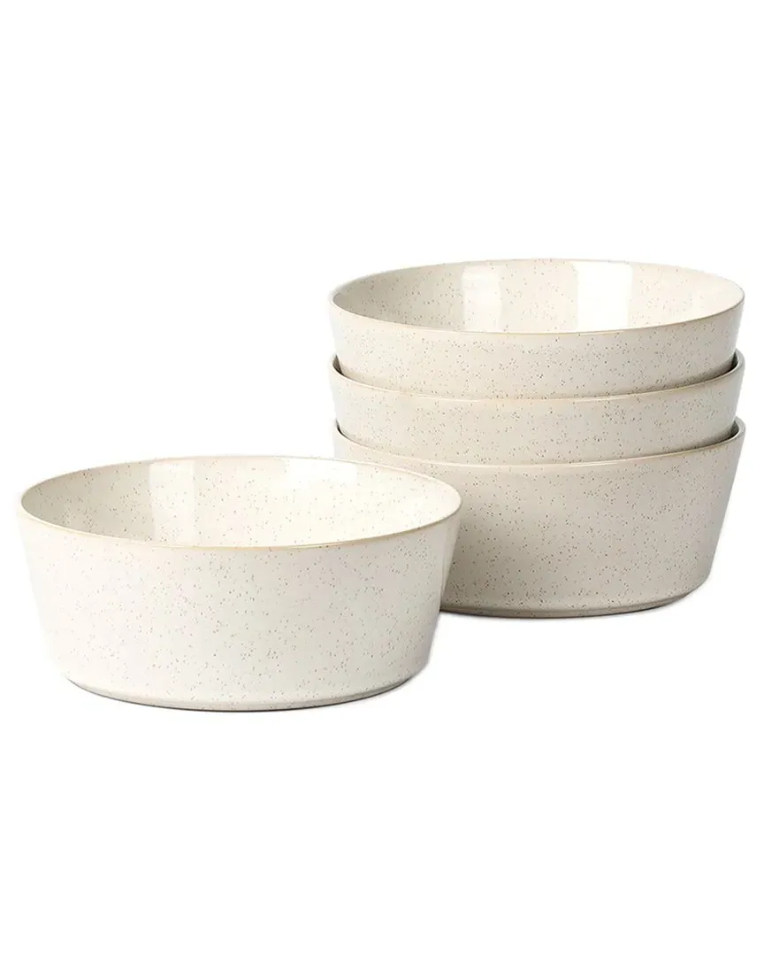 Claire 4-Piece Bowl Set - White, Stoneware