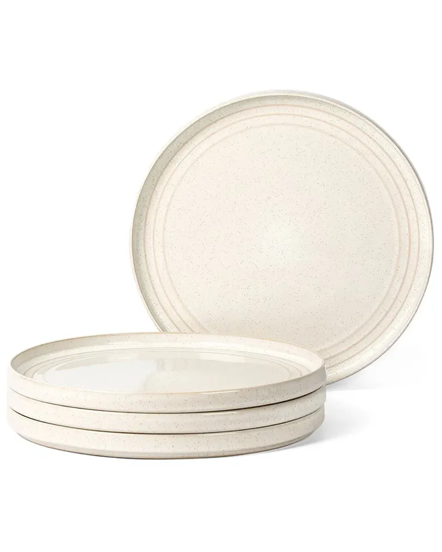 Claire 4-Piece Dinner Plate Set - White, Stoneware