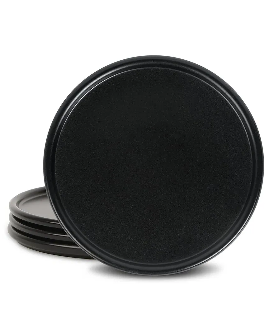 Eden 4pc Dinner Plate Set - Black, Stoneware