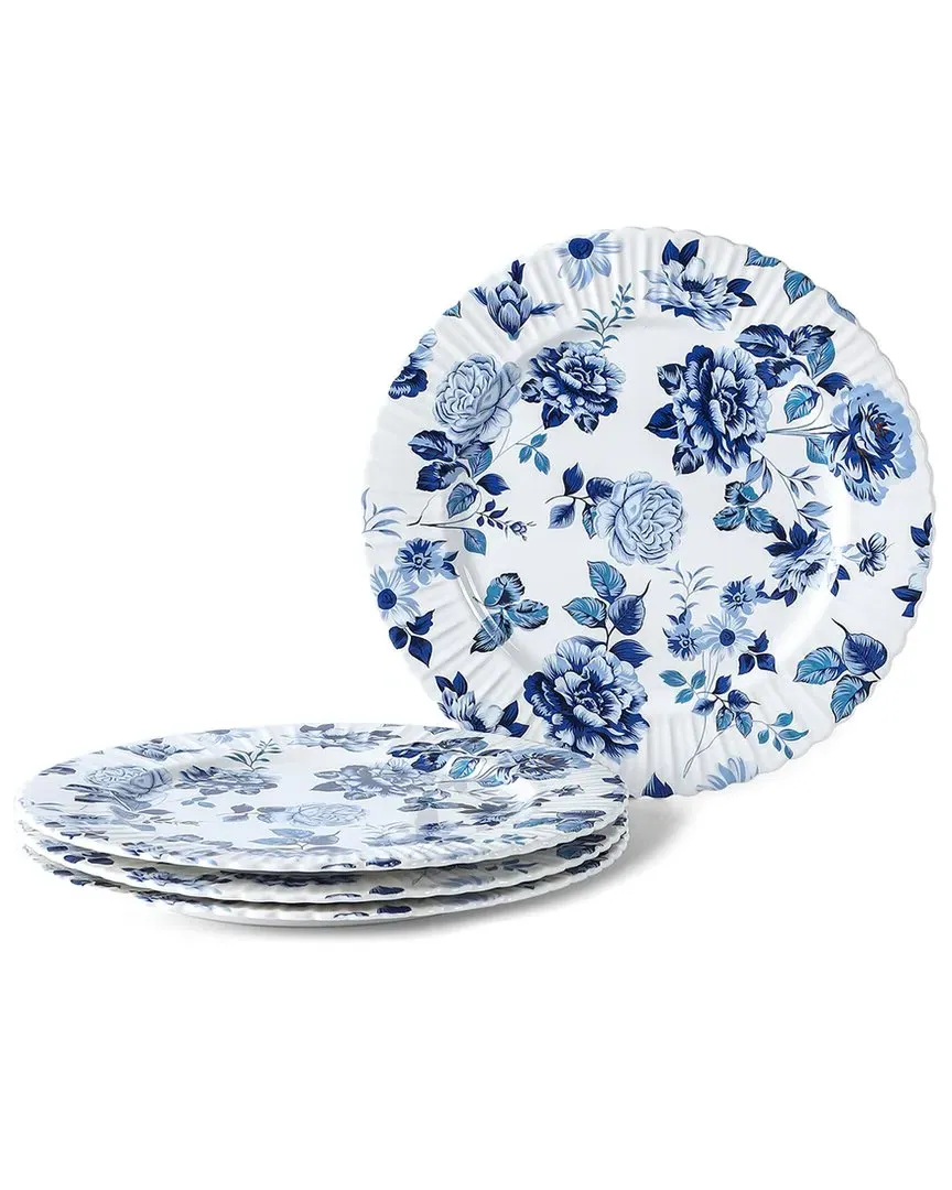 Fiore 4-Piece Salad Plate Set - Blue, New Bone China image