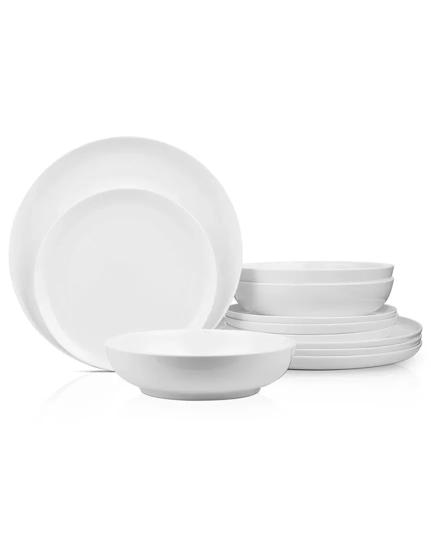 Gabrielle 12pc Bone China Dinnerware Set - White image