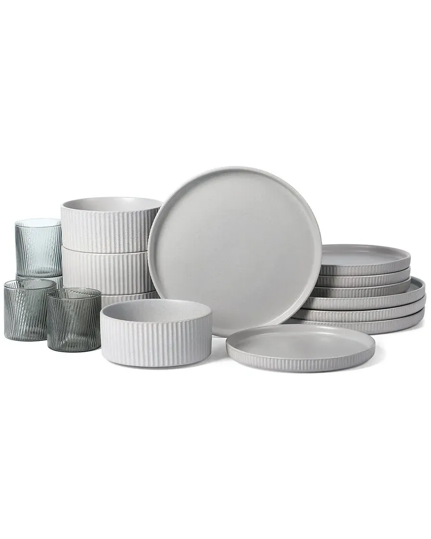Haven 16pc Stoneware Dinnerware Set - Grey