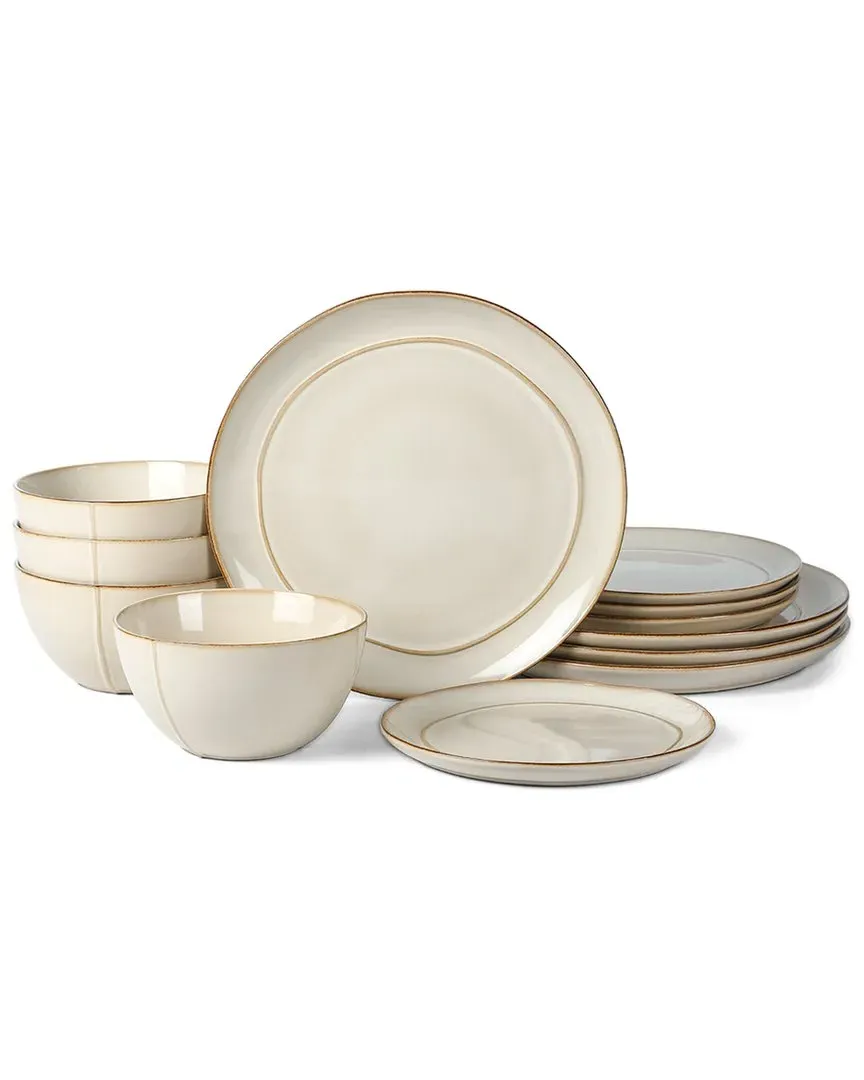 Infinity 12-Piece Dinnerware Set - Beige, Stoneware image