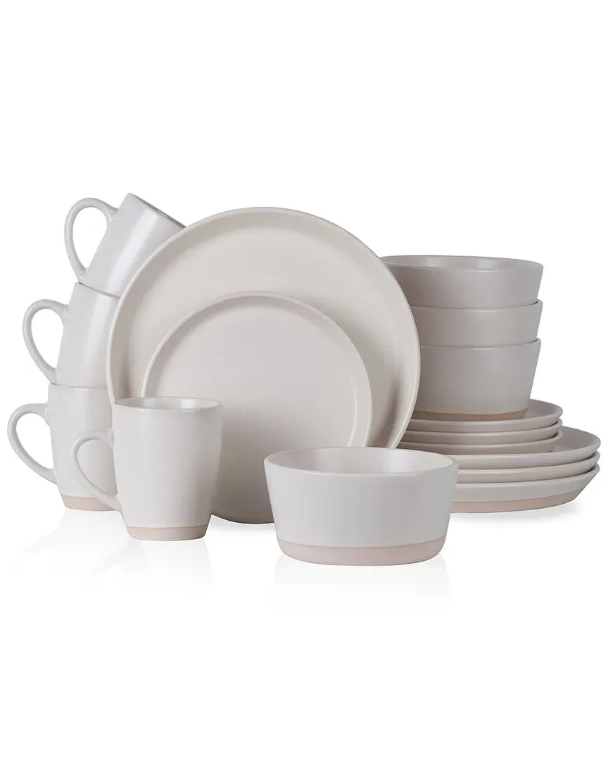 Jules 16-Piece Dinnerware Set - Off White, Stoneware