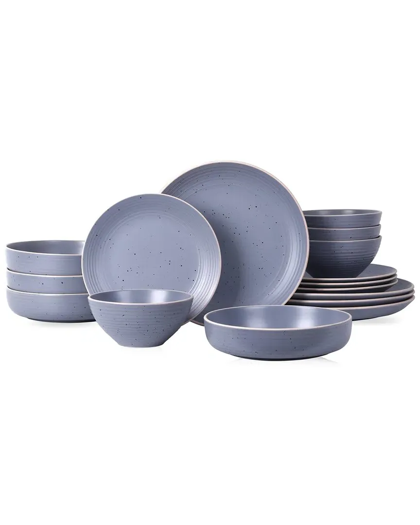 Lauren 16-Piece Dinnerware Set - Light Grey, Stoneware