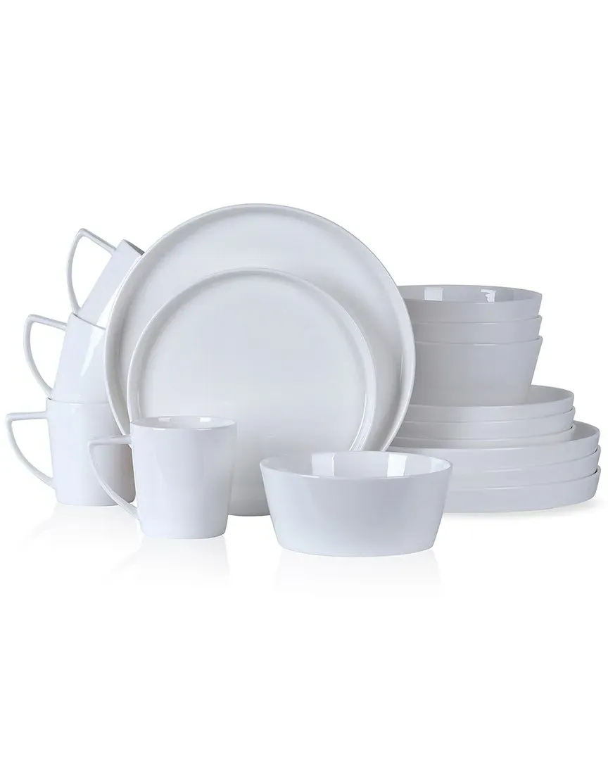 Madeline 16pc Bone China Dinnerware Set - White