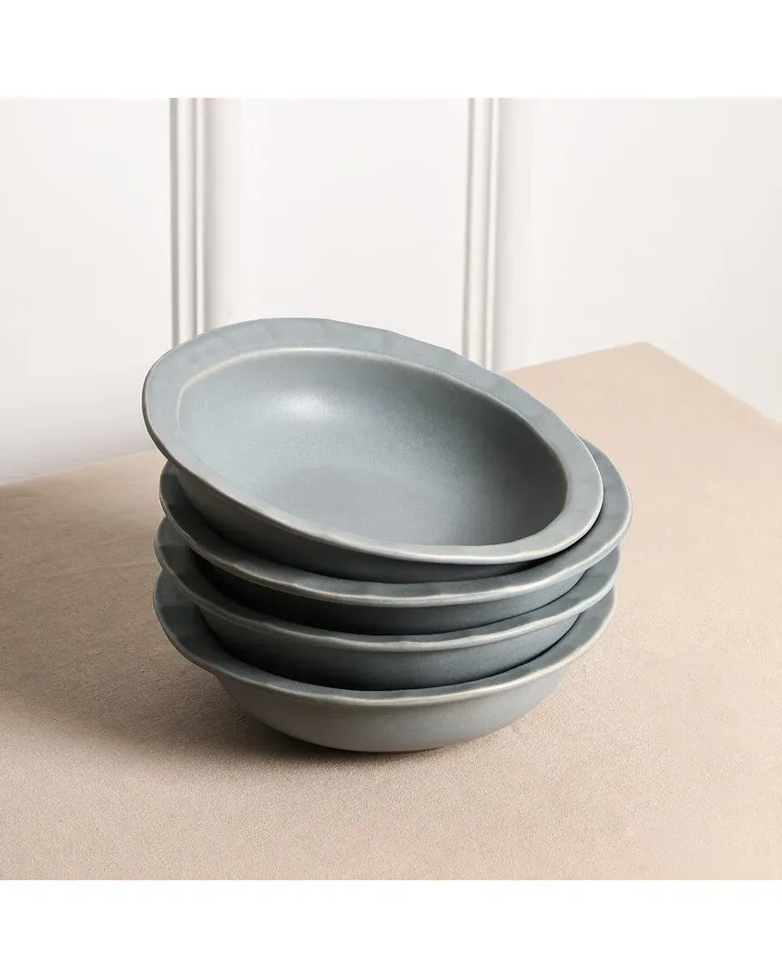 Oasis 4pc Pasta Bowl Set - Grey Blue, Stoneware
