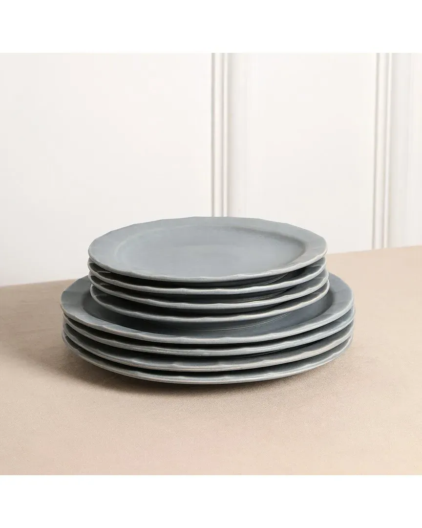 Oasis 4pc Stoneware Dinner Plate Set - Grey Blue