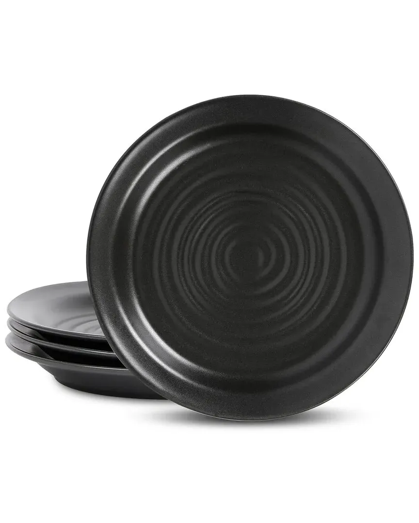 Orbit 4pc Stoneware Salad Plate Set - Grey