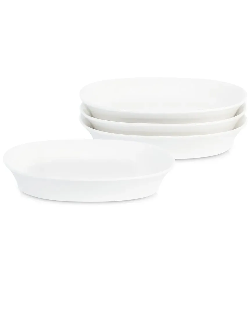 Quadro 4pc Pasta Bowl Set - White, Porcelain