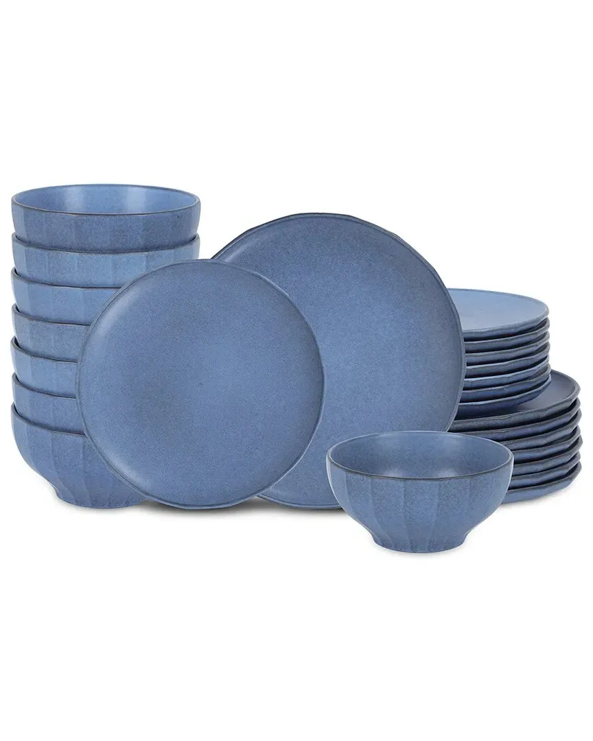 Rio 24pc Dinnerware Set - Blue, Stoneware