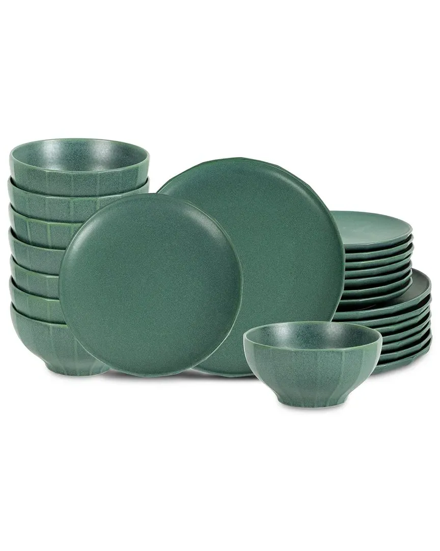 Rio 24pc Dinnerware Set - Green, Stoneware