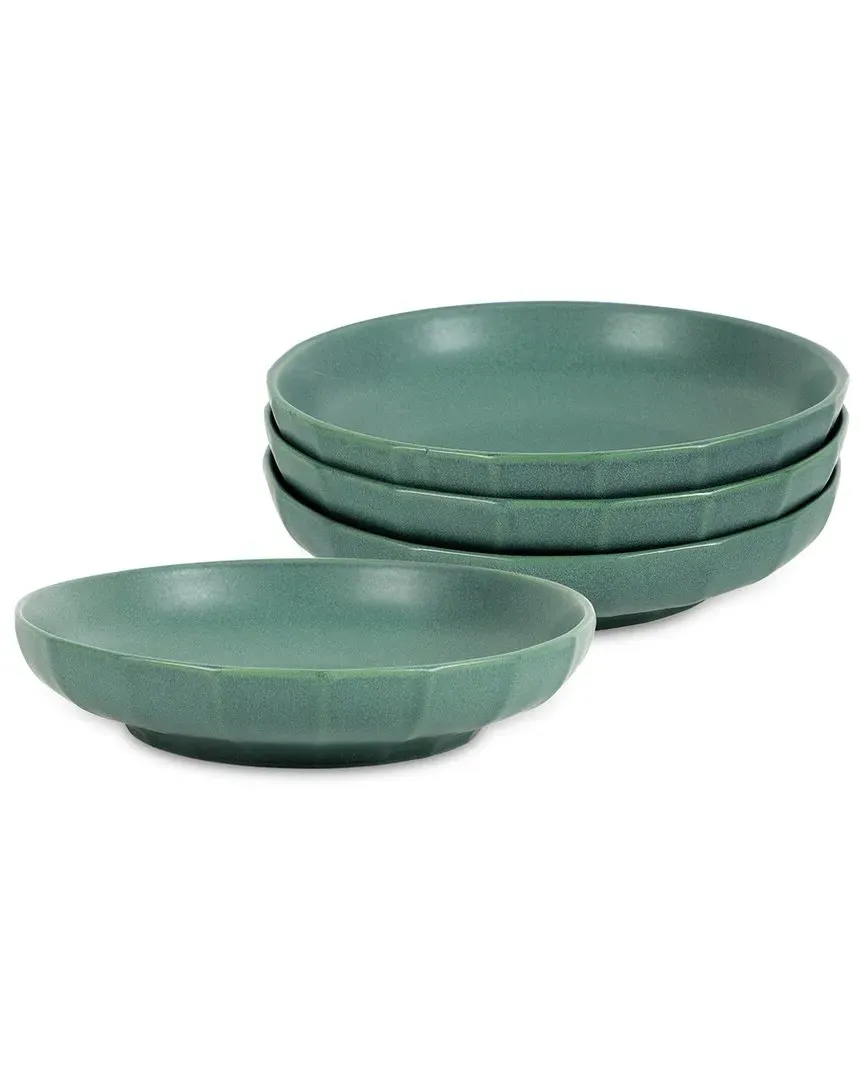 Rio 4pc Pasta Bowl Set - Green, Stoneware