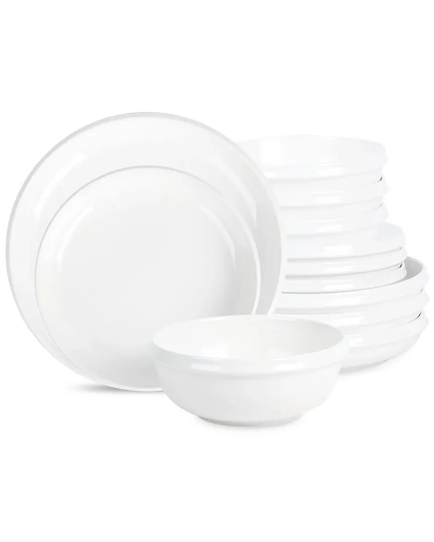 Stone Lain Verso 12-Piece Dinnerware Set - White, Porcelain image