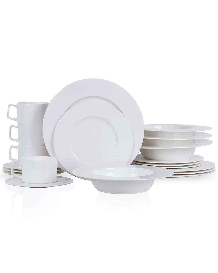 Sylvie 20pc Bone China Dinnerware Set - White