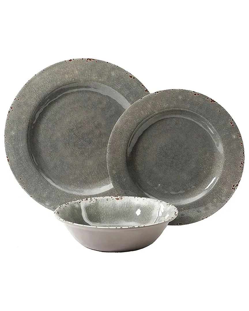 Mauna 12-Piece Dinnerware Set - Grey, Melamine image