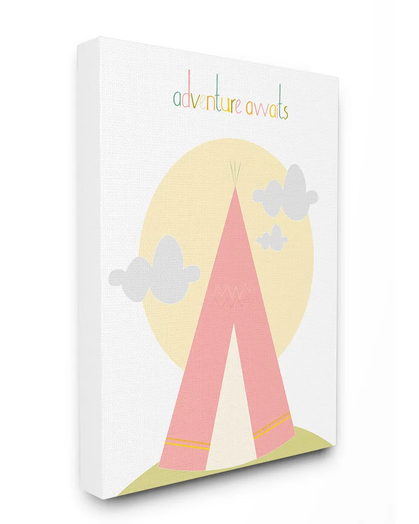 Adventure Awaits Tee Pee Canvas Art - Pink