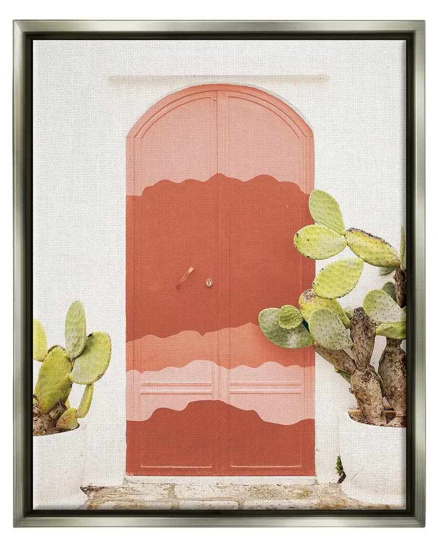 Desert Doorway Cactus Framed Floater Canvas Wall Art by Leah Straatsma image