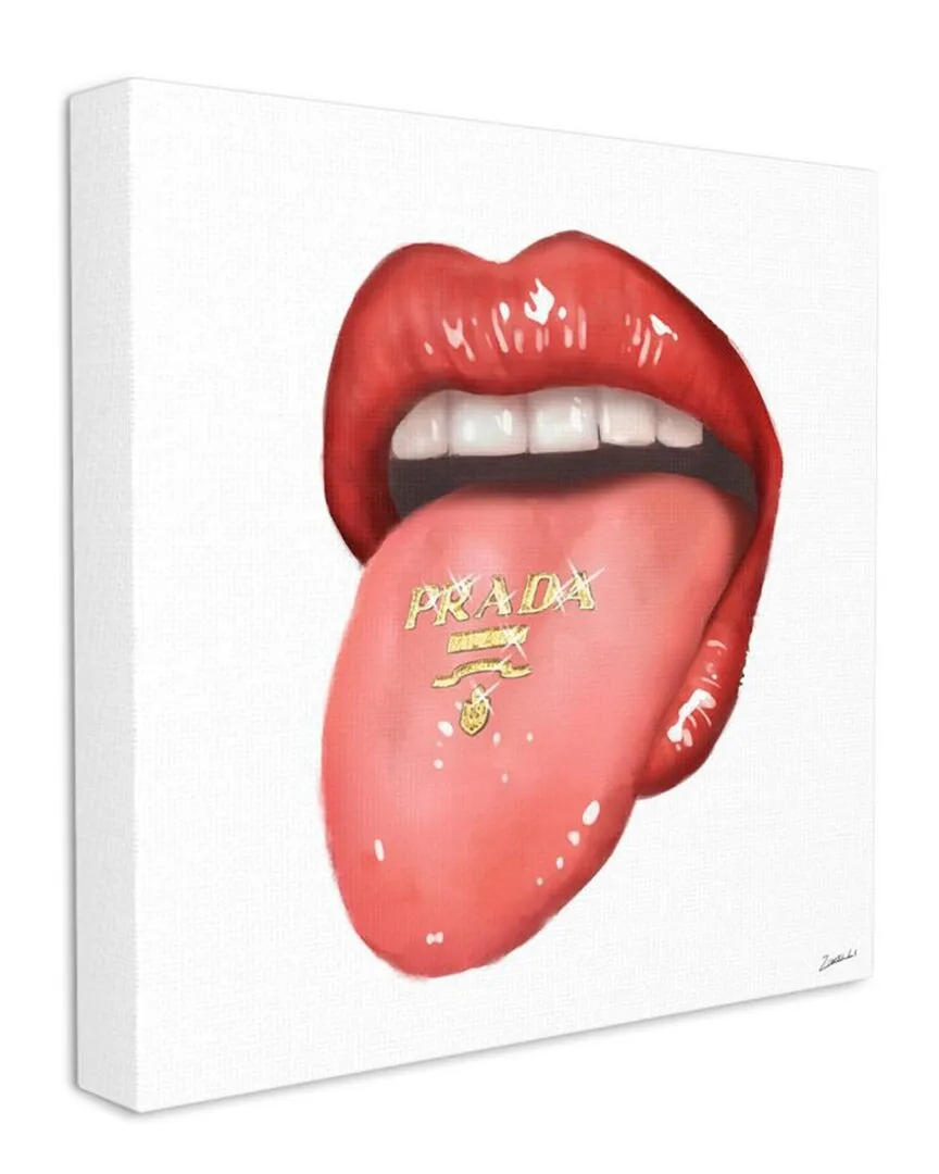 Fashion Red Lips Canvas Wall Art by Ziwei Li - Red image