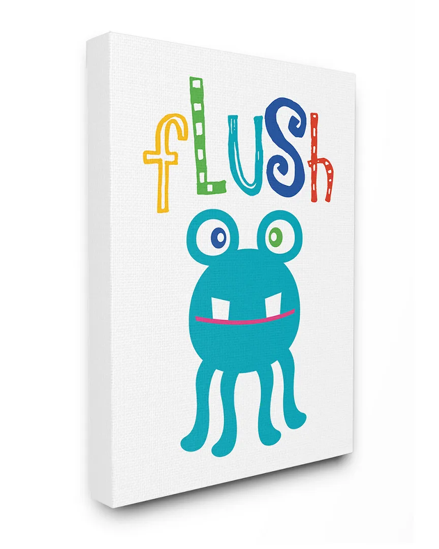 Flush Monster Cartoon Typography Canvas Art by Tara Moss image
