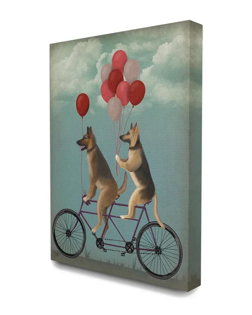 German Shepherd Dogs Canvas Wall Art - Bicycle with Balloons image