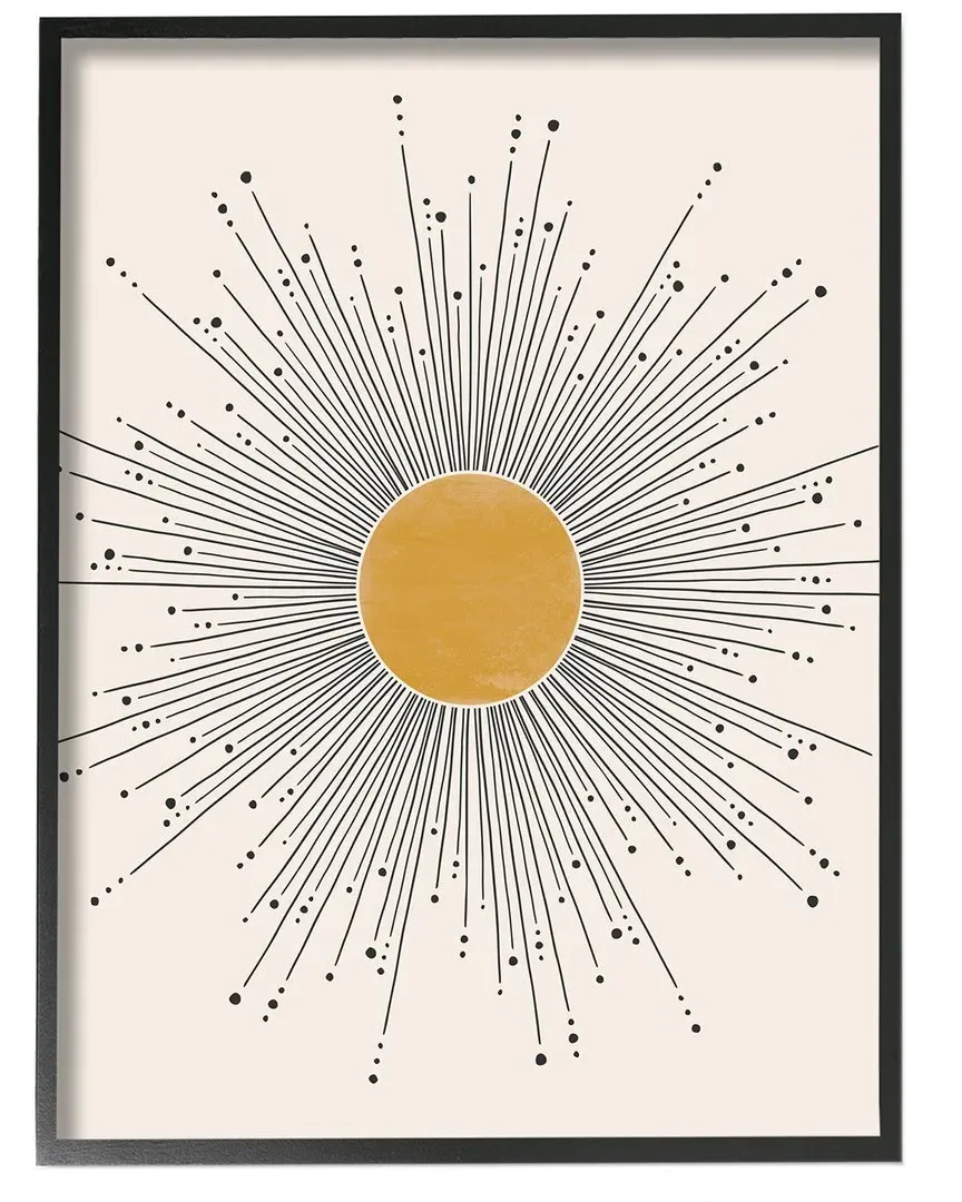 JJ Design House Summer Sun Geometric Wall Art - Black Wood