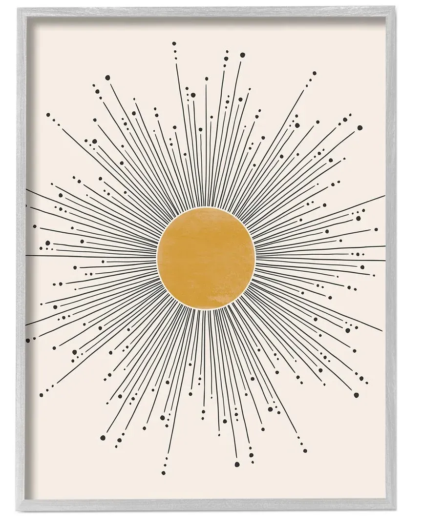 JJ Design House Summer Sun Geometric Wall Art - Gray Wood image
