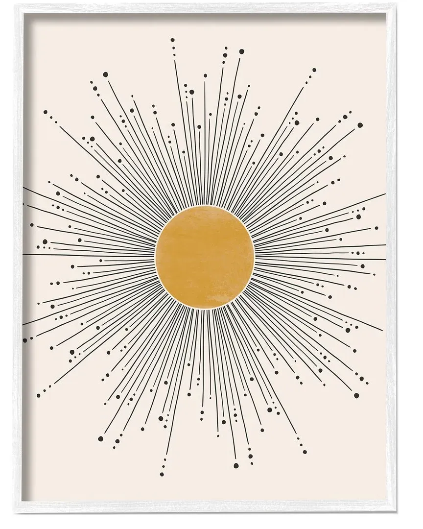 JJ Design House Summer Sun Geometric Wall Art - White Wood