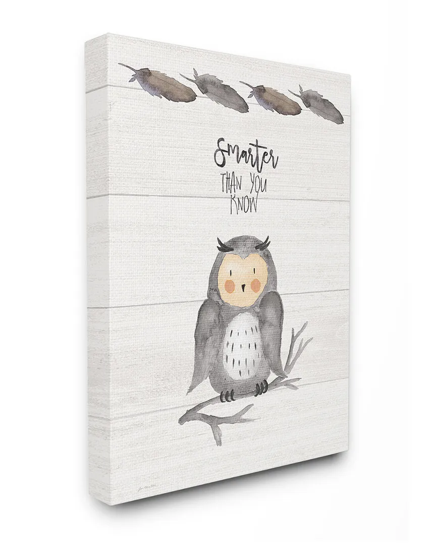 Smarter Than You Know Owl Canvas Art by Jo Moulton