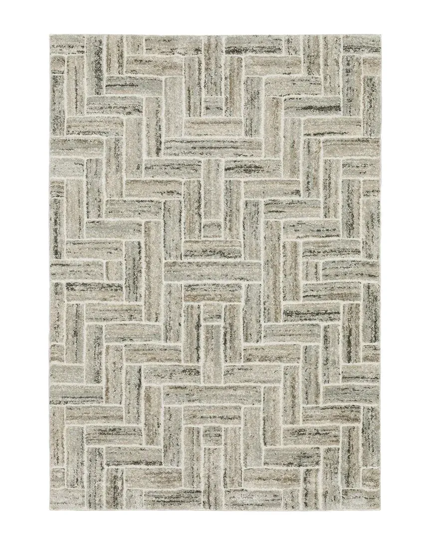 Calypso Herringbone Power-Loomed Area Rug - Ivory