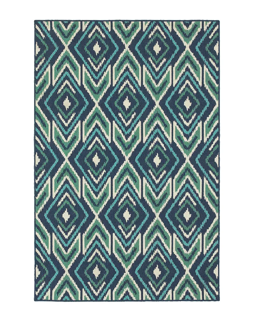 Hatteras Indoor/Outdoor Rug - Navy and Green, Polypropylene image
