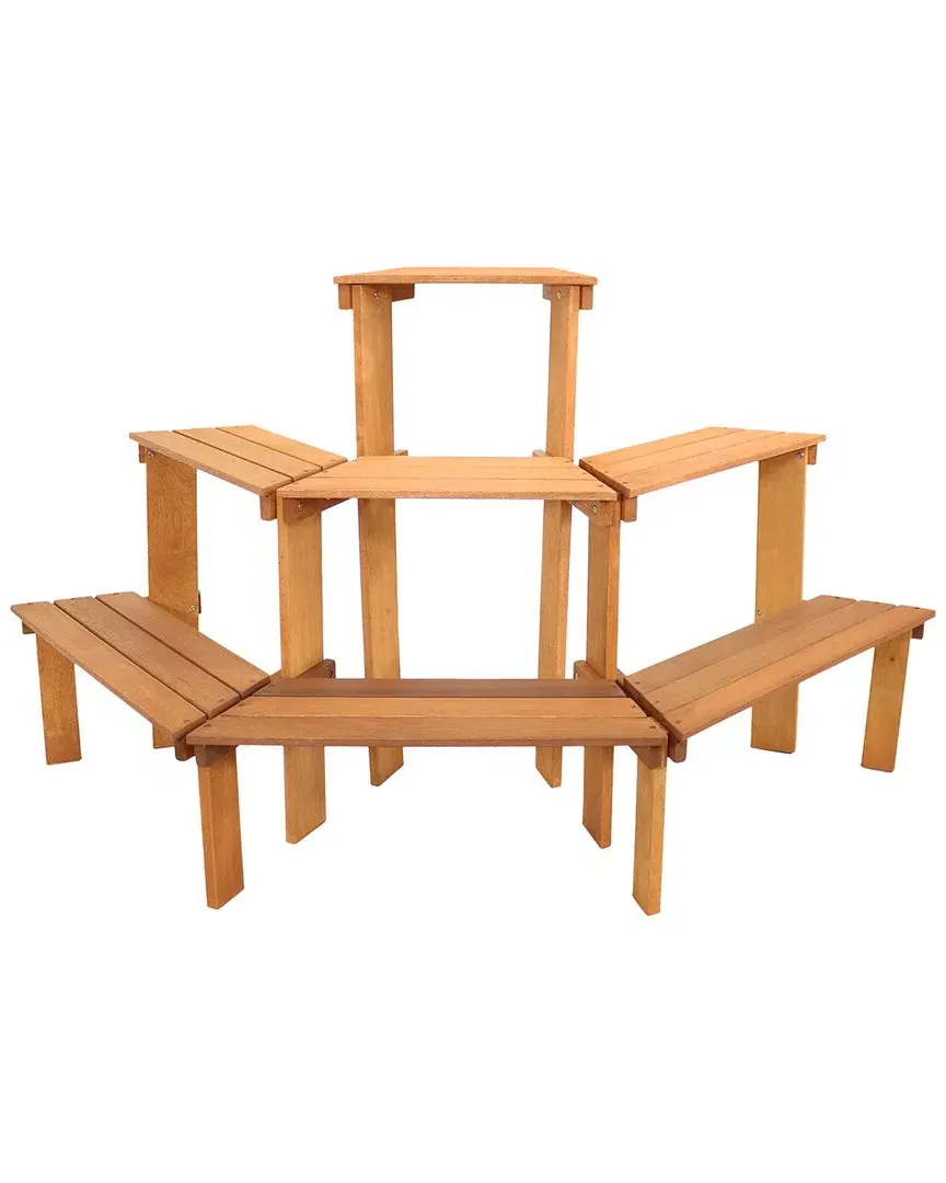 3-Tier Plant Stand - Brown, Meranti Wood