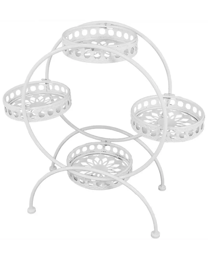 4-Tier Ferris Wheel Plant Stand - White image