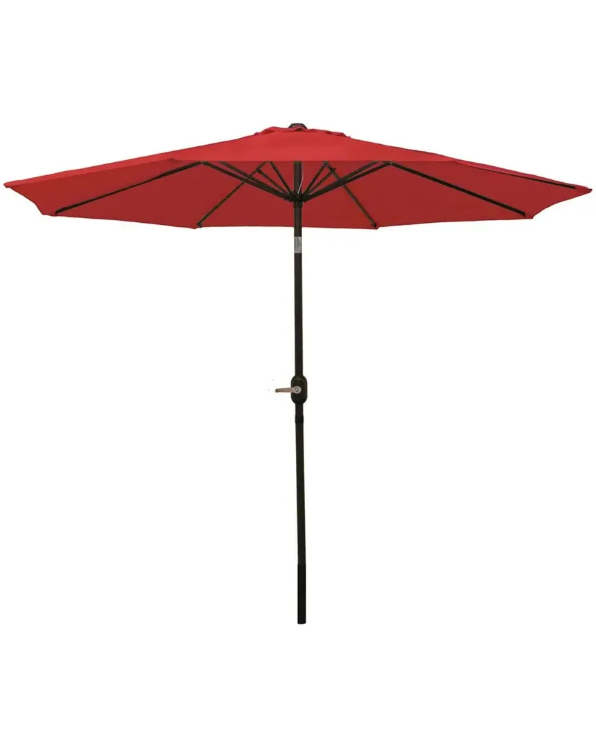 9ft Patio Market Umbrella with Tilt and Crank - Red image
