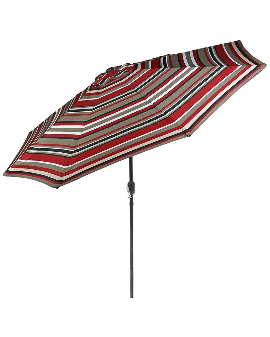 9ft Patio Umbrella with Push Button Tilt - Red, Aluminum image