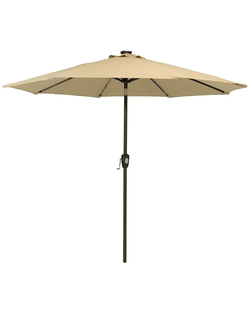 9ft Patio Umbrella with Solar LED - Beige, Sunbrella