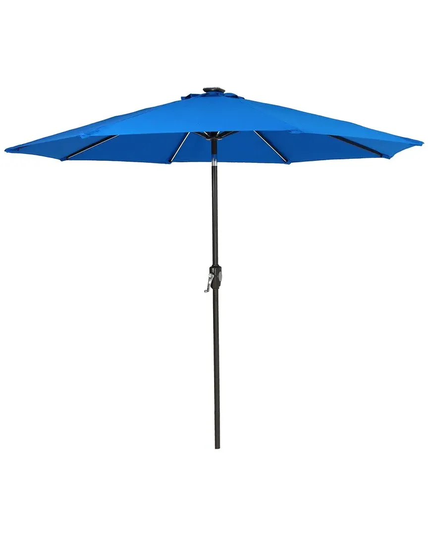 9ft Patio Umbrella with Solar LED - Blue, Sunbrella