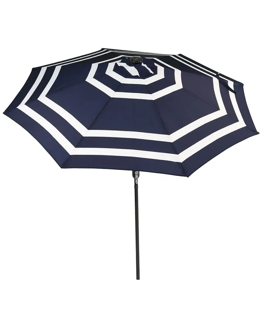 9ft Patio Umbrella with Solar LED Lights - Blue, Aluminum