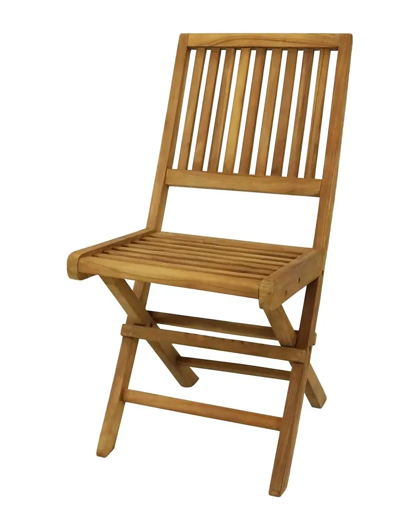 Hyannis Folding Patio Chair with Slat Back - Brown, Teak image