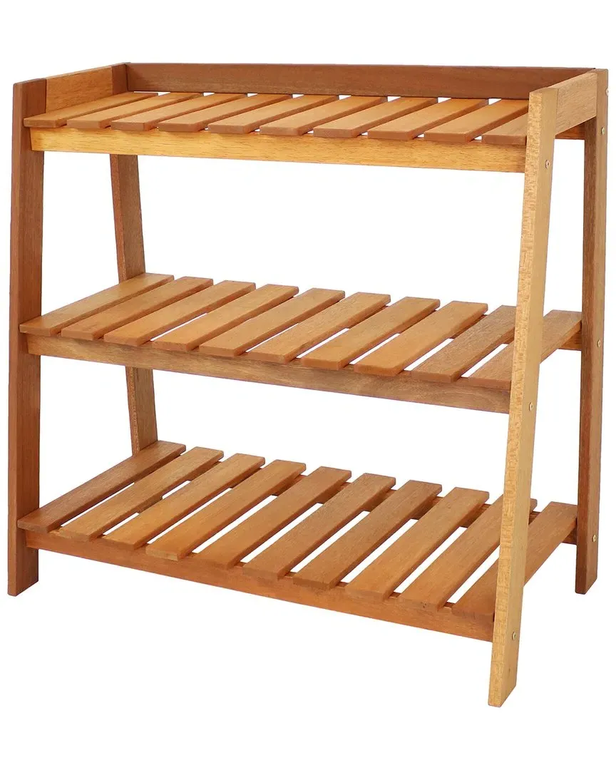 Meranti Wood Garden Shelf - Brown image