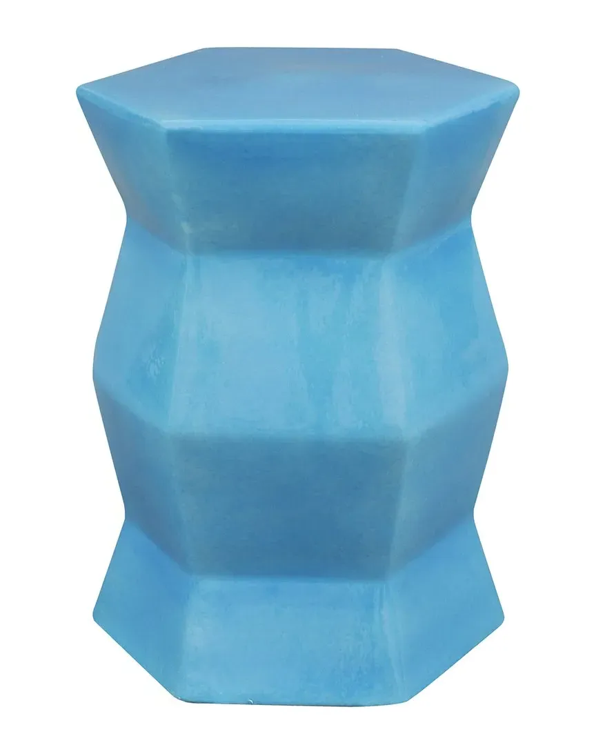Moderno Hexagonal Ceramic Stool - Blue image