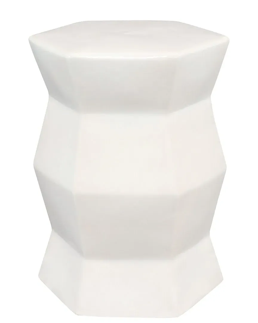 Moderno Hexagonal Ceramic Stool - White