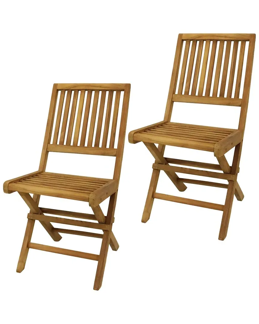 Nantasket Folding Patio Chair with Slat Back - Brown, Teak image