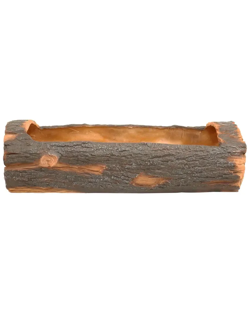 Outdoor Rustic Log Planter Container - Brown, Polyresin image