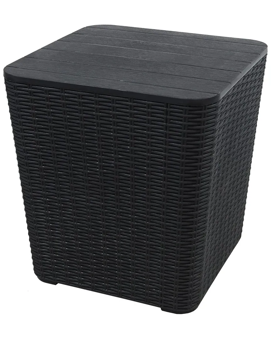 Rattan-Look Outdoor Storage Box - Grey image