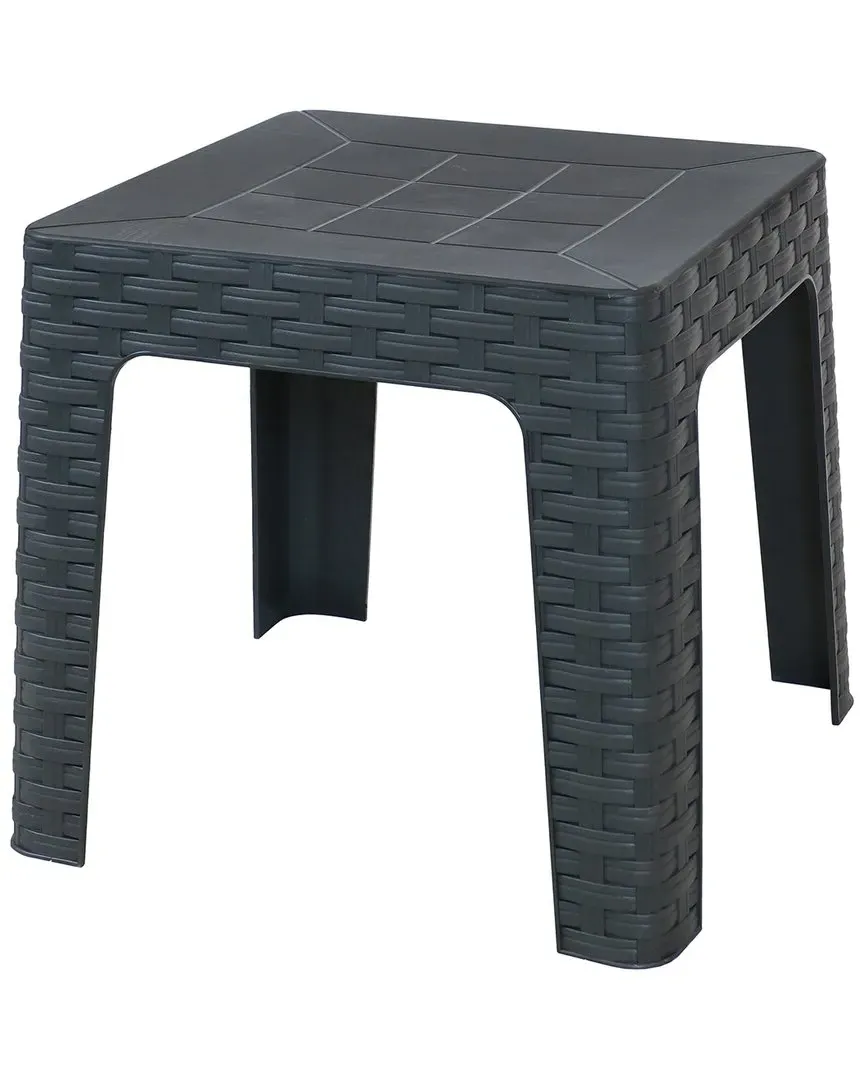 Square Patio Side Table - Grey, Polypropylene